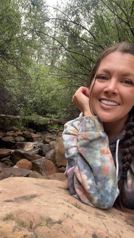 Constance Baker by a creek in Arizona